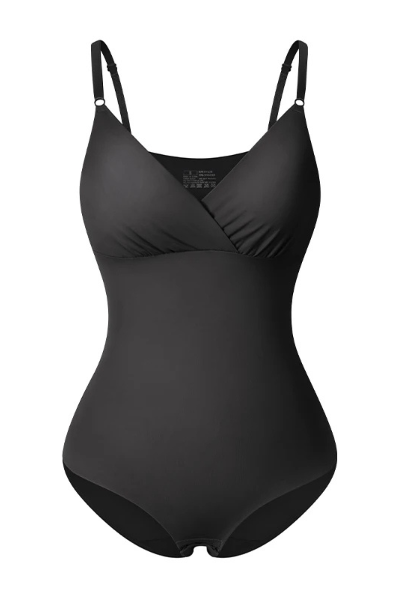 Body z krzyżowym wiązaniem, z marszczeniami, dekolt V