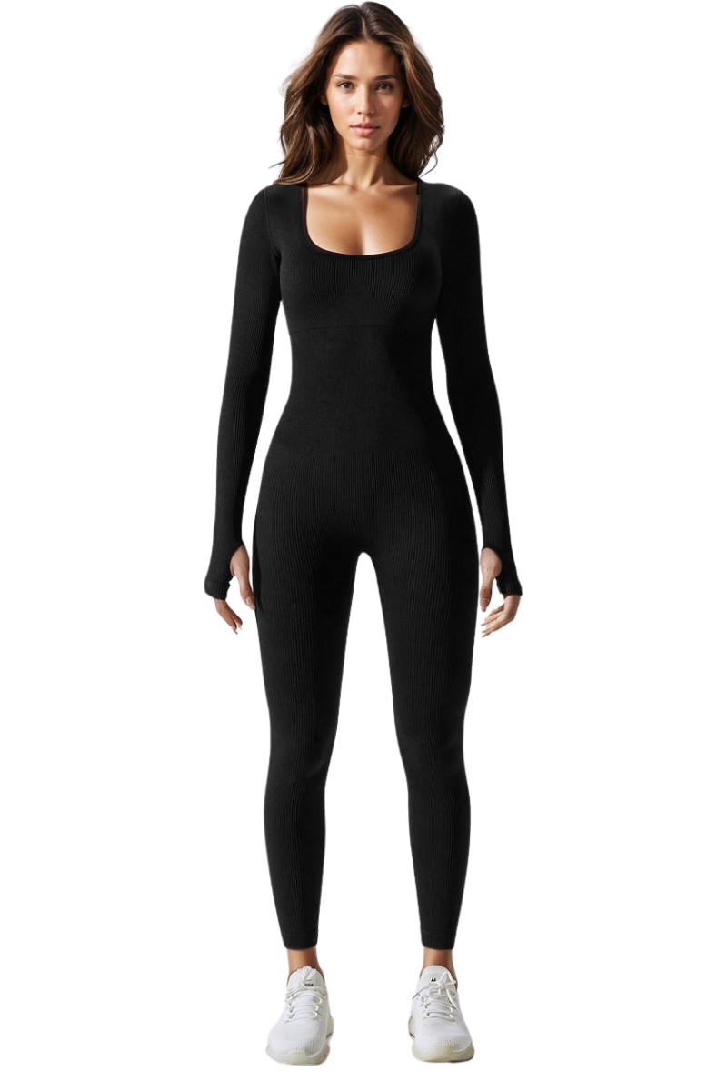 Kombinezon z długimi rękawami, wyszczuplający sylwetkę